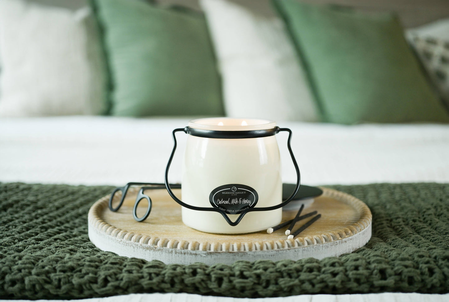 16 oz Butter Jar Candle: Oatmeal, Milk & Honey