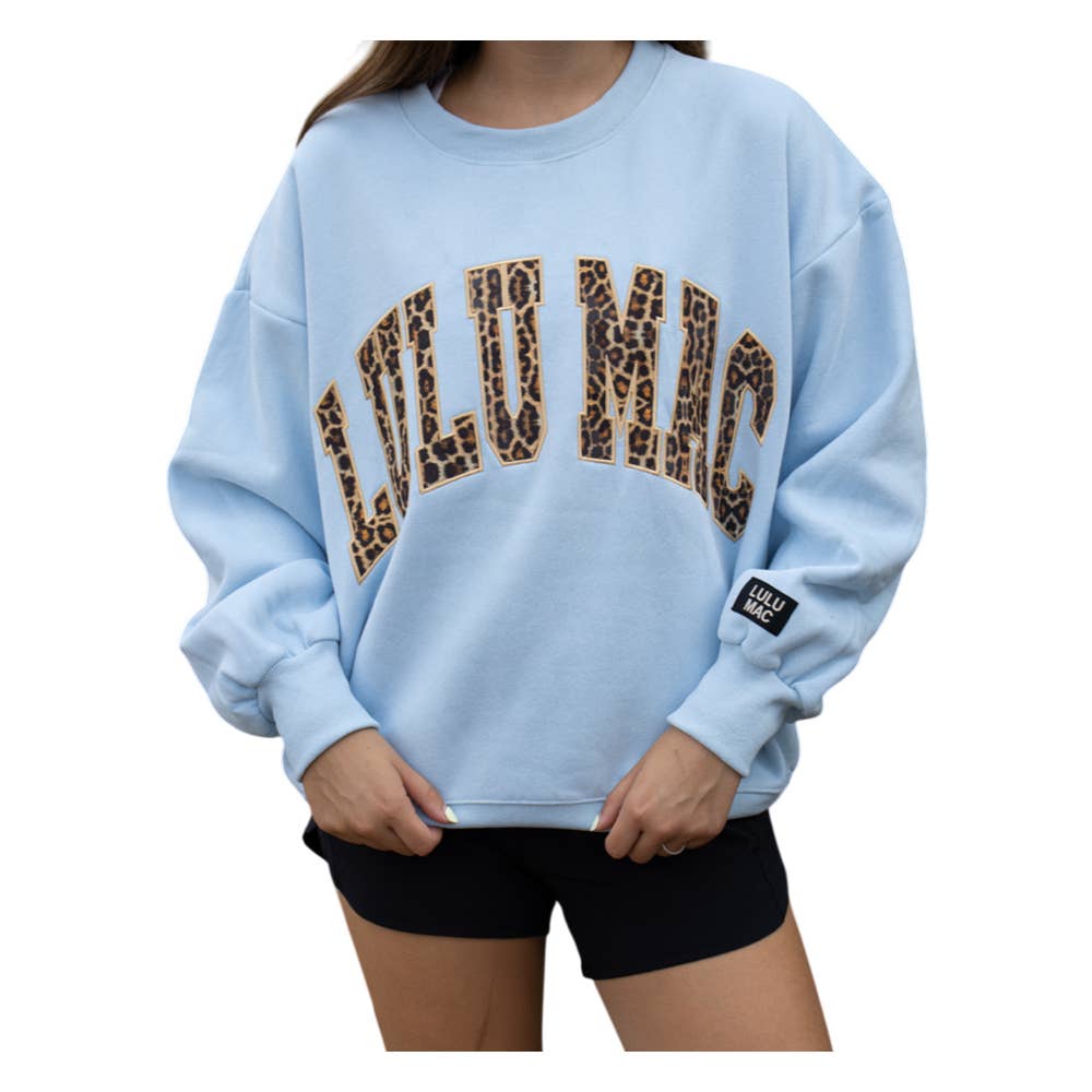 Lulu Mac Sweatshirt Blue with Leopard