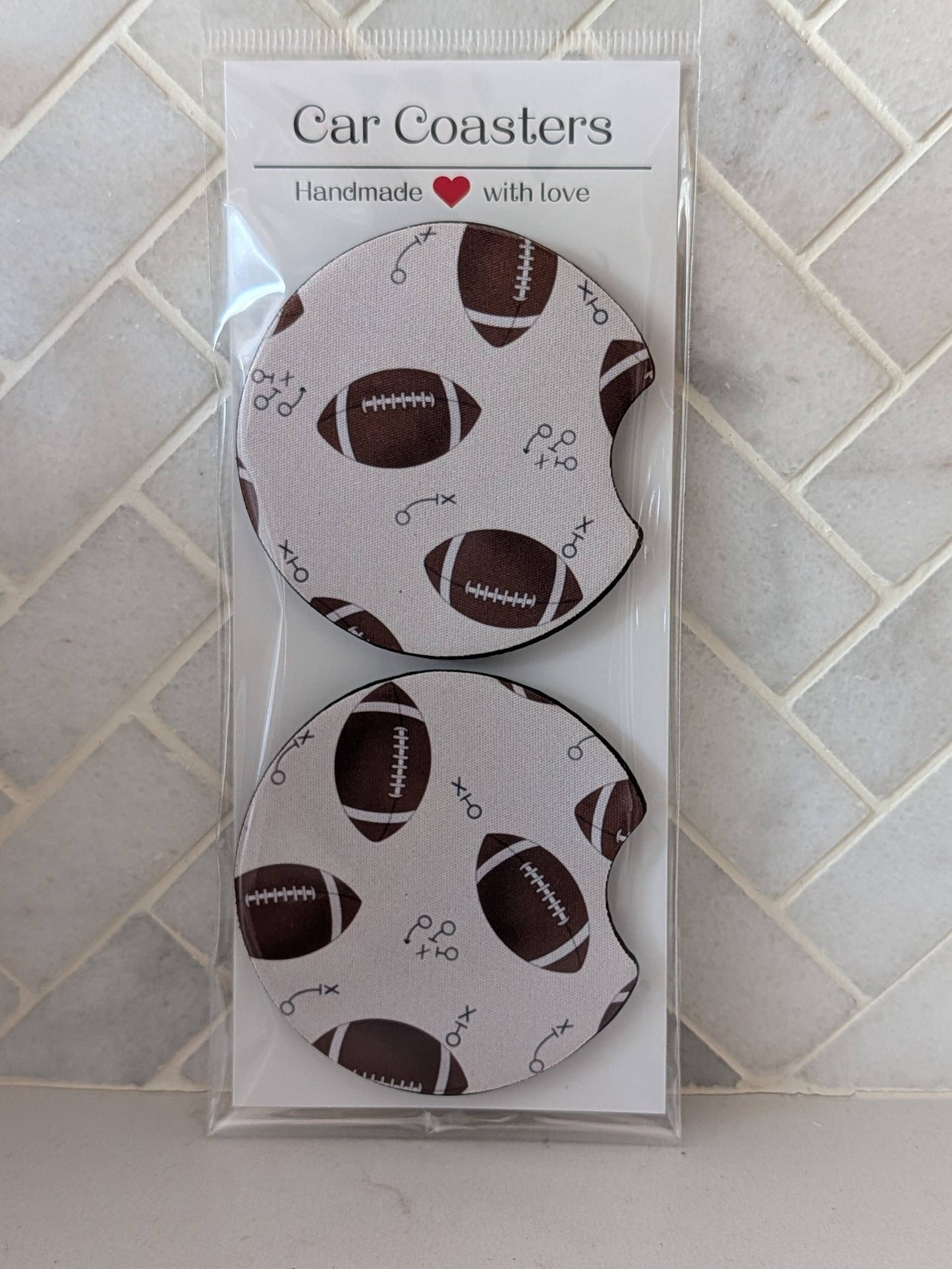 Football Game Day Inspired Car Coasters
