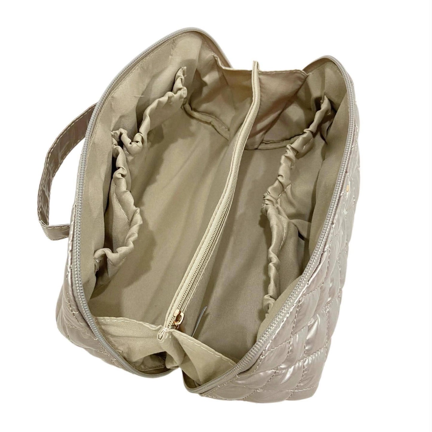 Cosmetic Diamond Makeup Travel Bag GlamZip Champagne