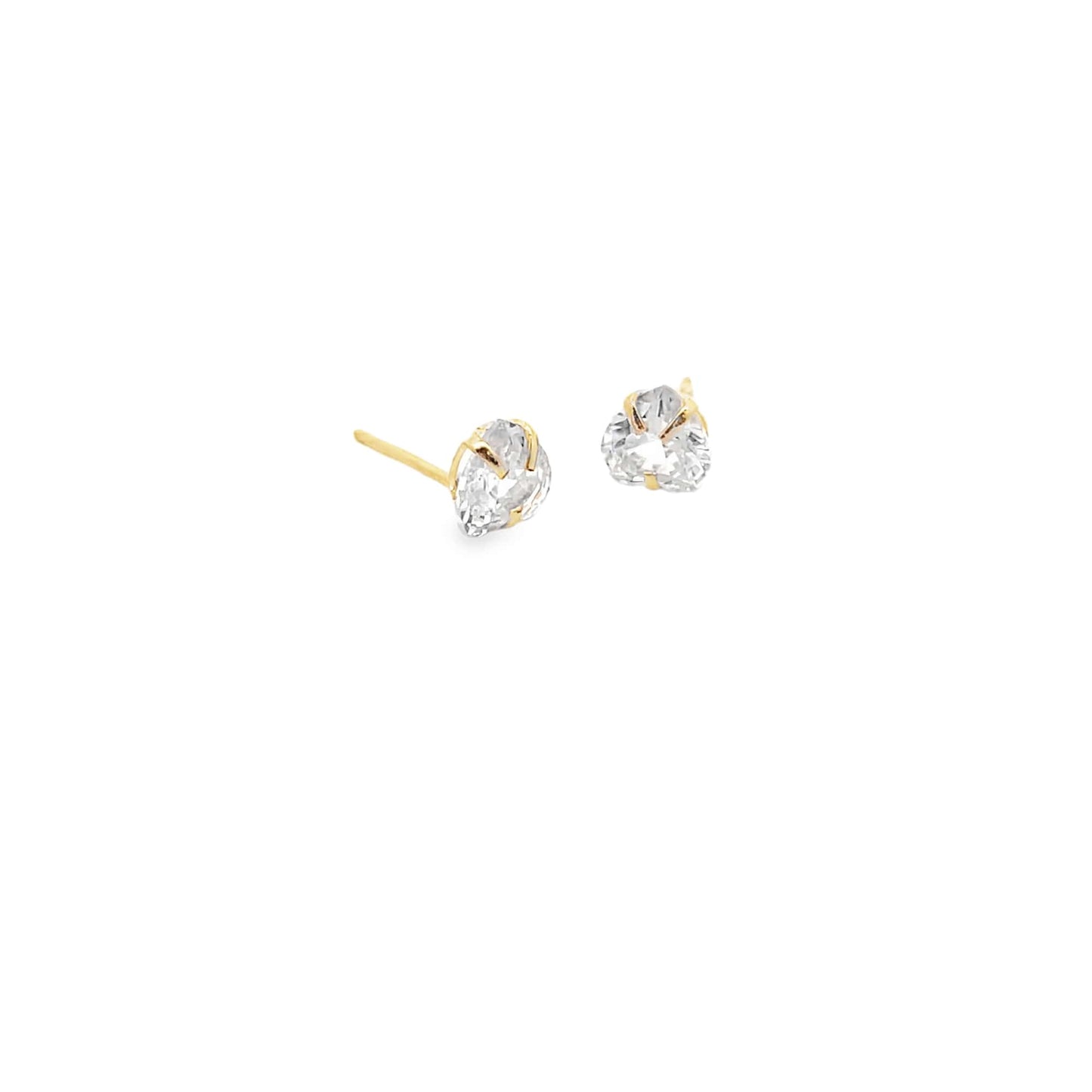 Pearl & Grace Petite CZ Heart Studs
