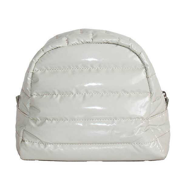 Cosmetic Puffer Makeup Travel Bag Eggshell light Cream