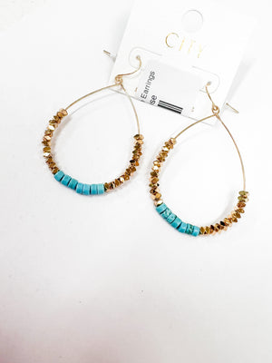 Metal and Natural Stone Earrings