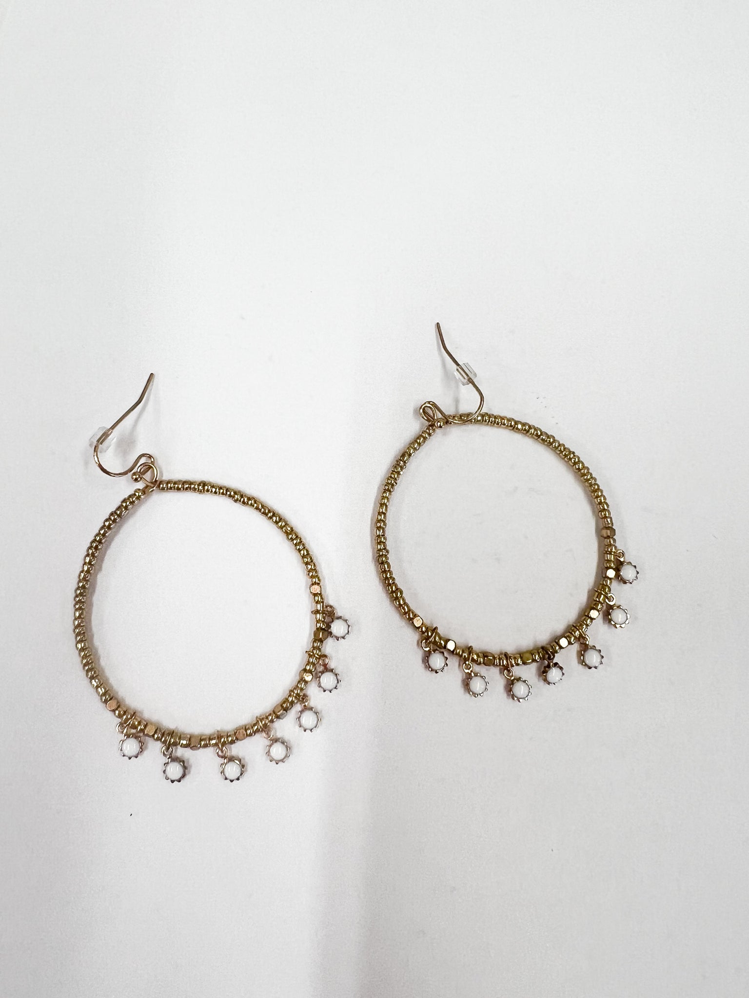 Glass Sunflower and Beads Earrings