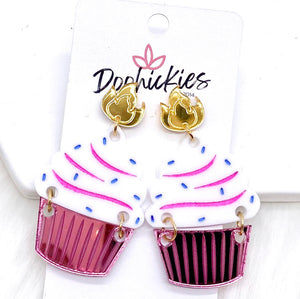 Birthday Cupcake Acrylic Dangles