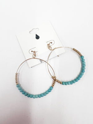 Natural Stone Ring Earrings