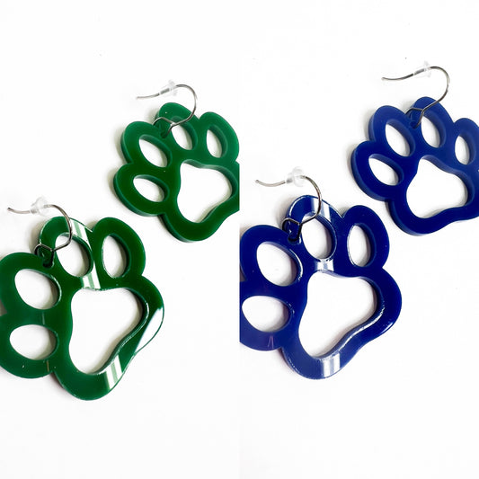 Acrylic Cutout Paws-Spirit Earrings