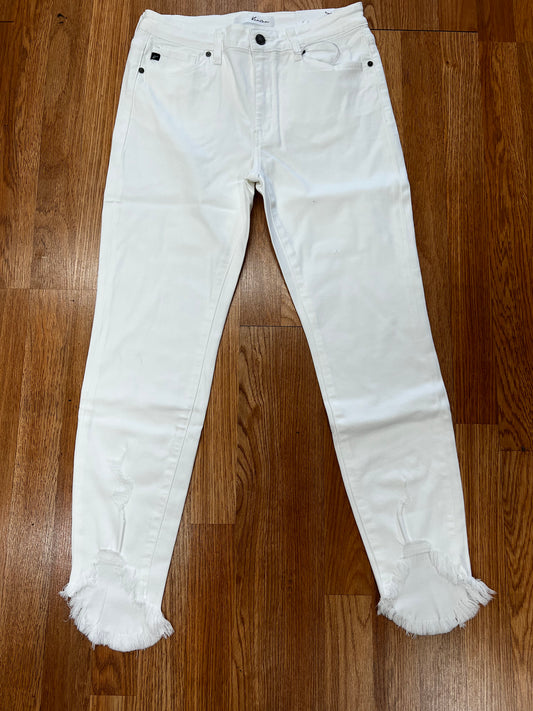 High Rise Ankle Skinny Jeans, White