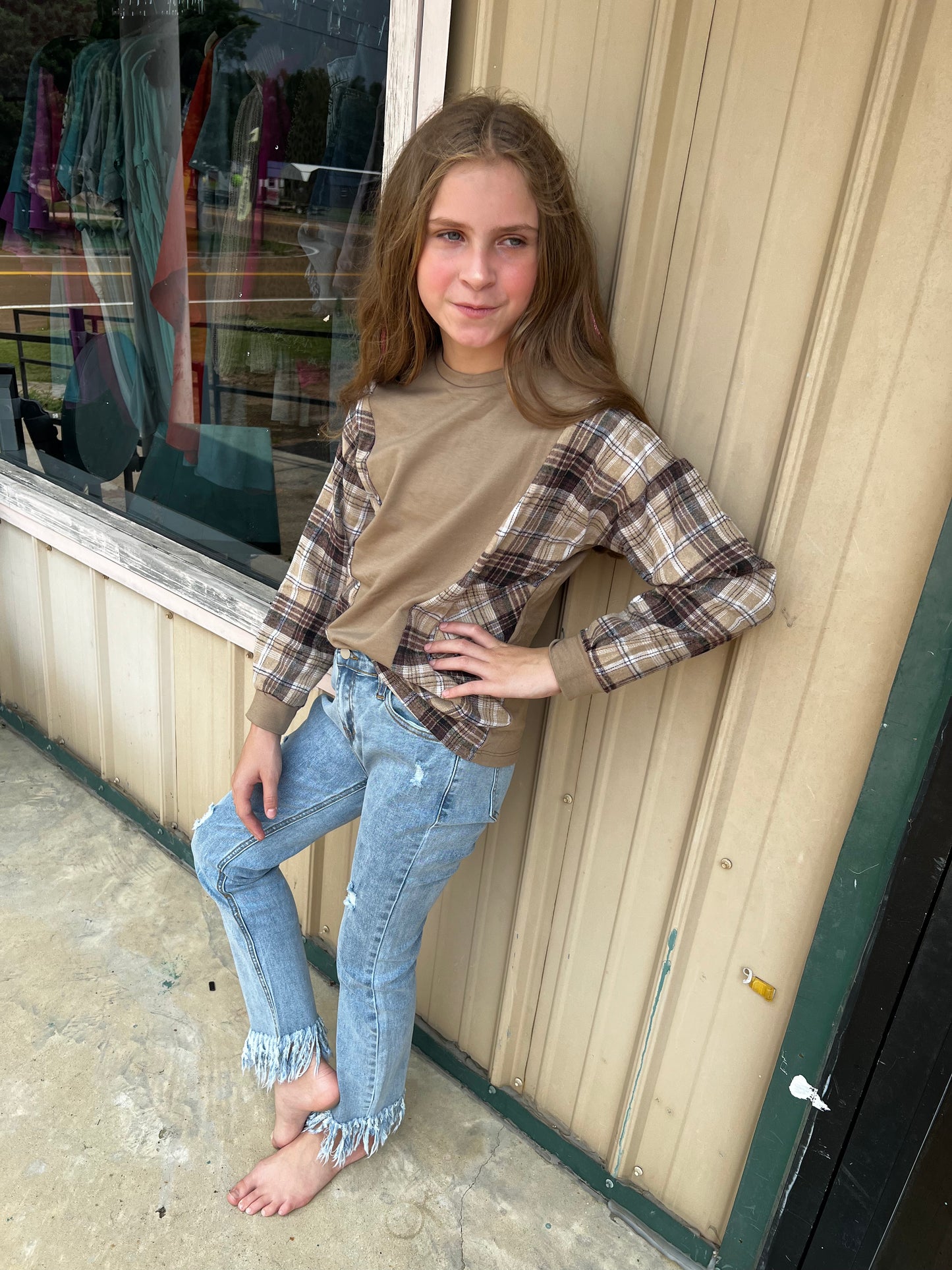 Good Girl Gone Plaid Top, Brown