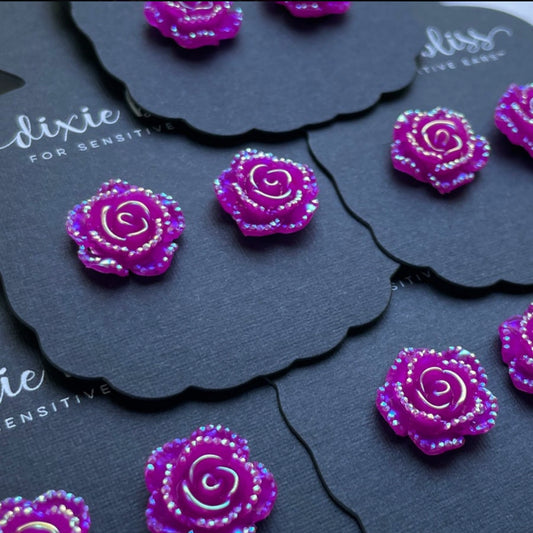 Jewel Iced Flowers in Ultraviolet Glow