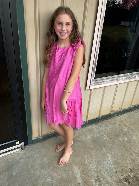 Girls Side Panel Detailed Ruffle Sleeve Dress