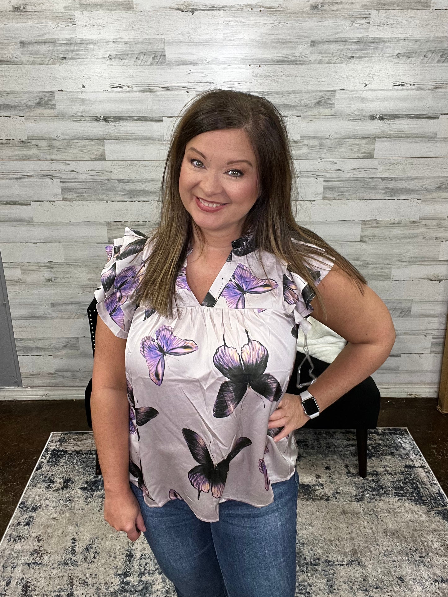 Butterfly Print Sleeveless Top*Size Small*~FINAL SALE~