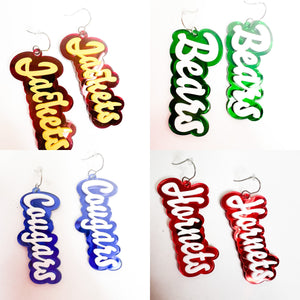 Custom Layered Mascot Acrylic Earrings