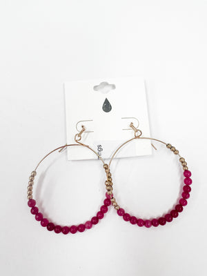 Natural Stone Ring Earrings