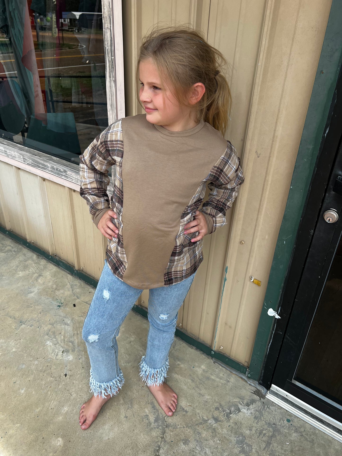 Good Girl Gone Plaid Top, Brown