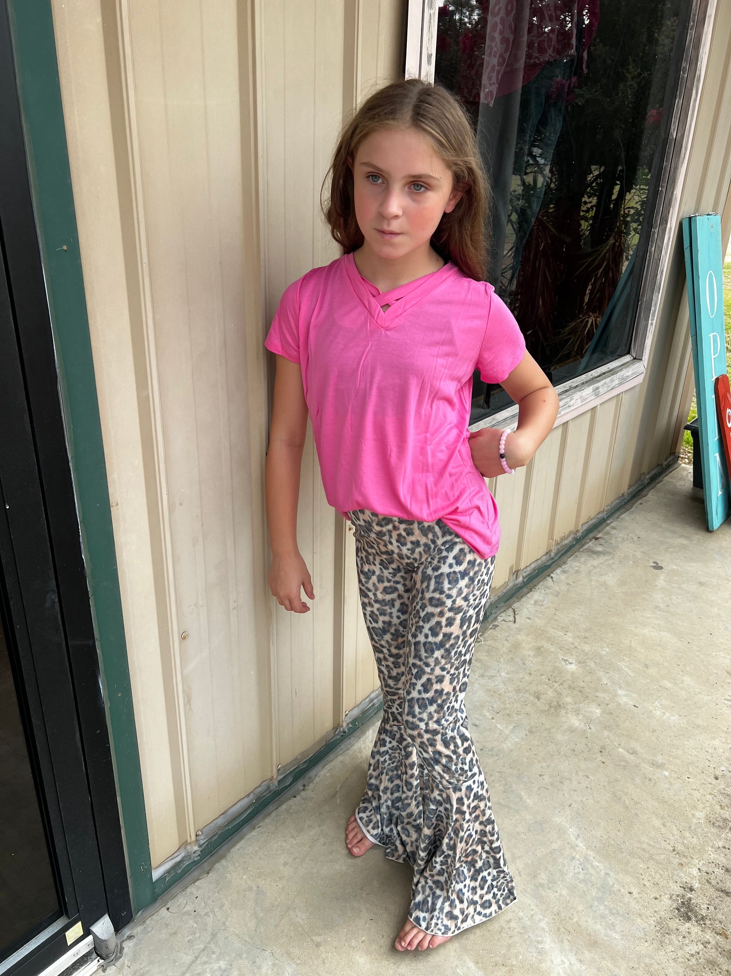 Girls V-Neck Basic, Pink