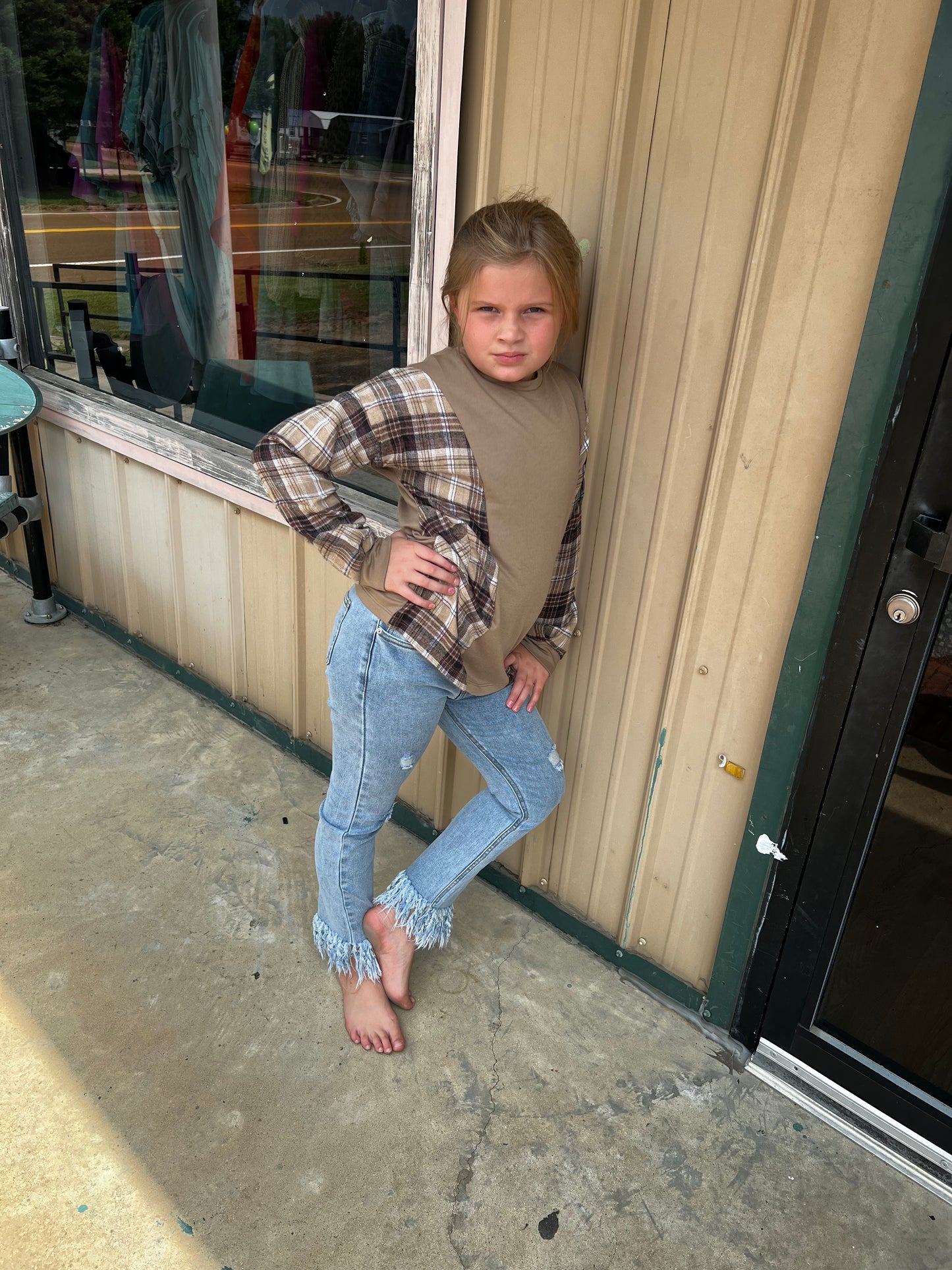 Good Girl Gone Plaid Top, Brown