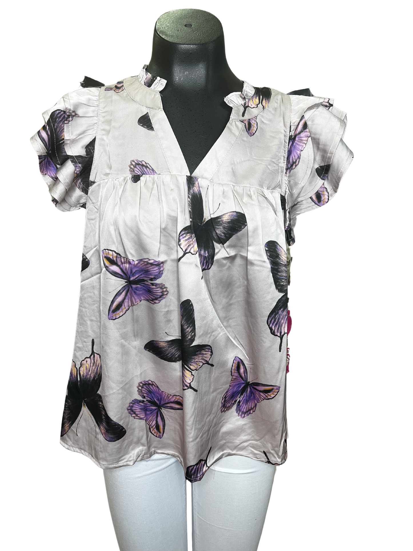 Butterfly Print Sleeveless Top*Size Small*~FINAL SALE~