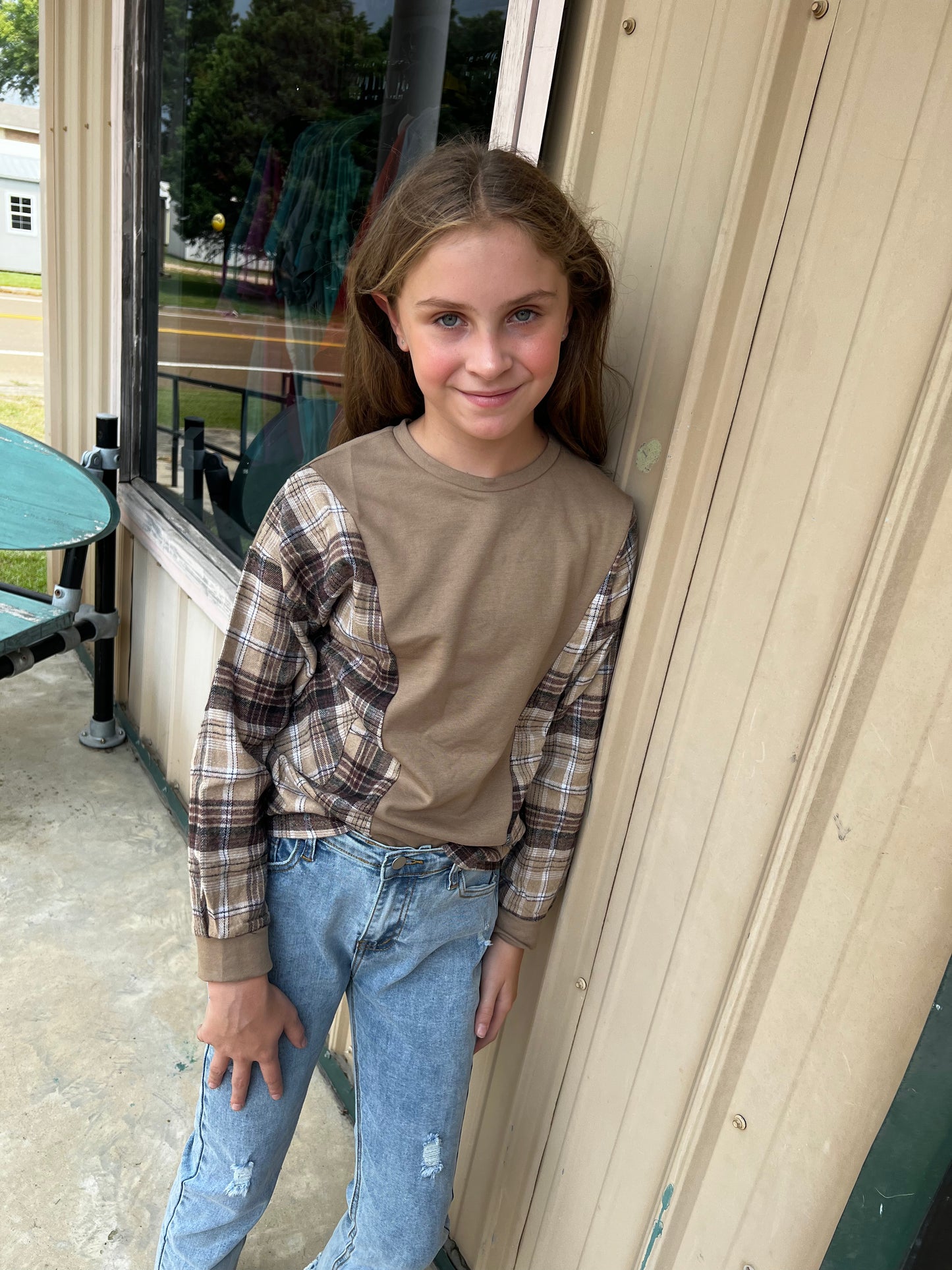 Good Girl Gone Plaid Top, Brown