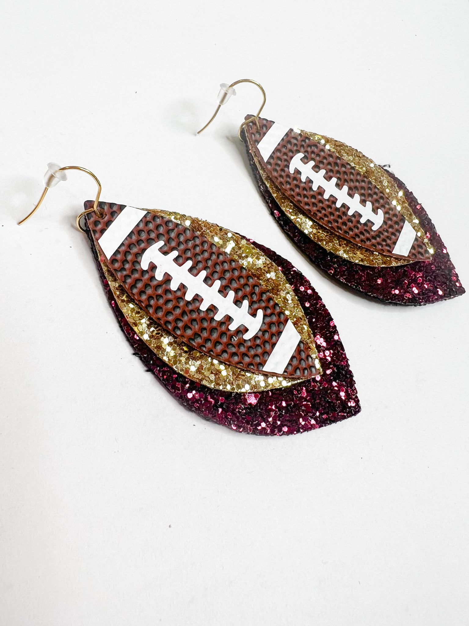 Custom Spirit Football Layer Earrings