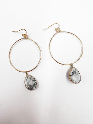 Natural Stone Teardrop Earrings