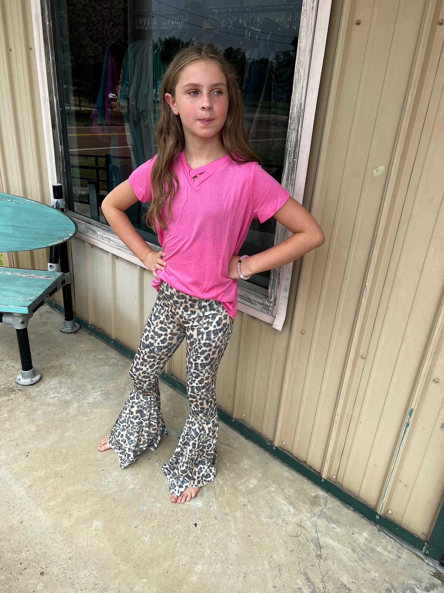 Girls V-Neck Basic, Pink