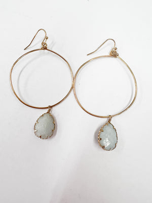 Natural Stone Teardrop Earrings