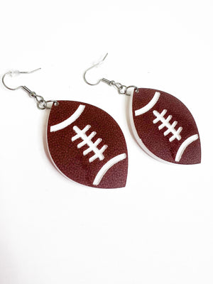 Embossed Football Earring