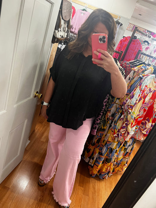 High Rise Wide Pants, Acid Pink