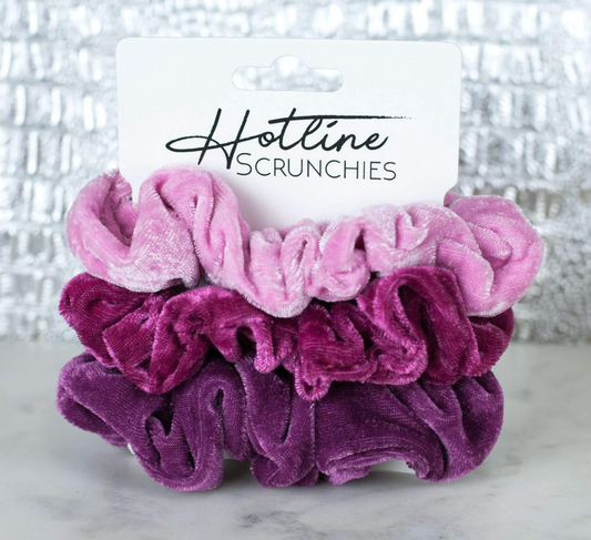 Bubblegum Velvet Scrunchie Set