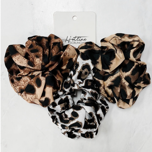 Leopard Print Scrunchies