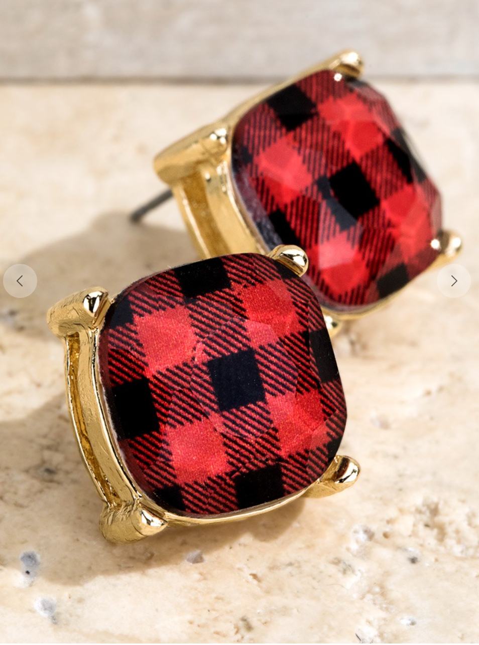 Buffalo Plaid Stud Earrings