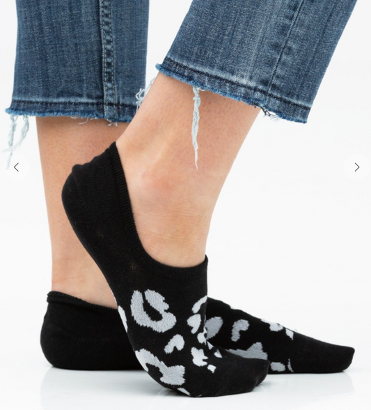 No Slip Sneaker Socks-Leopard