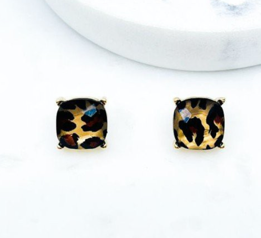 Leopard Post Earrings