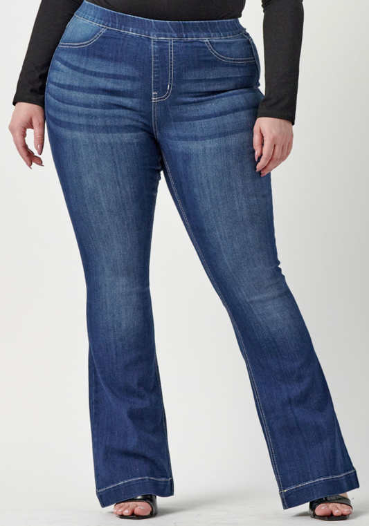 Flare Jeggings, Dark Denim