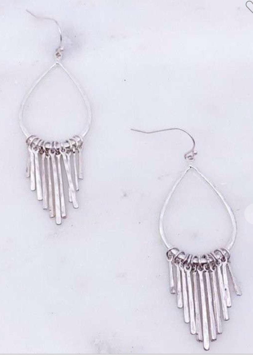 3082 Multi Bar Drop Earrings, Silver