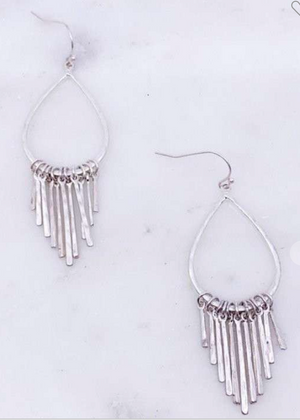 3082 Multi Bar Drop Earrings, Silver