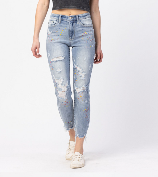 Splatter Paint Destroyed Jeans