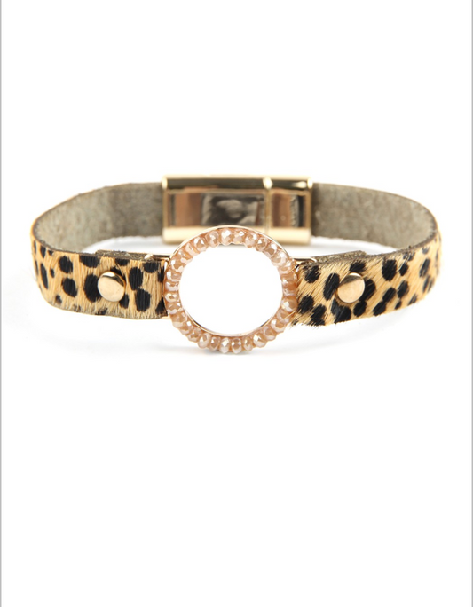 Animal Print Magnetic Closure Bracelet