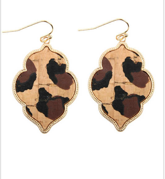 Quatrefoil  Cork Hook Earrings