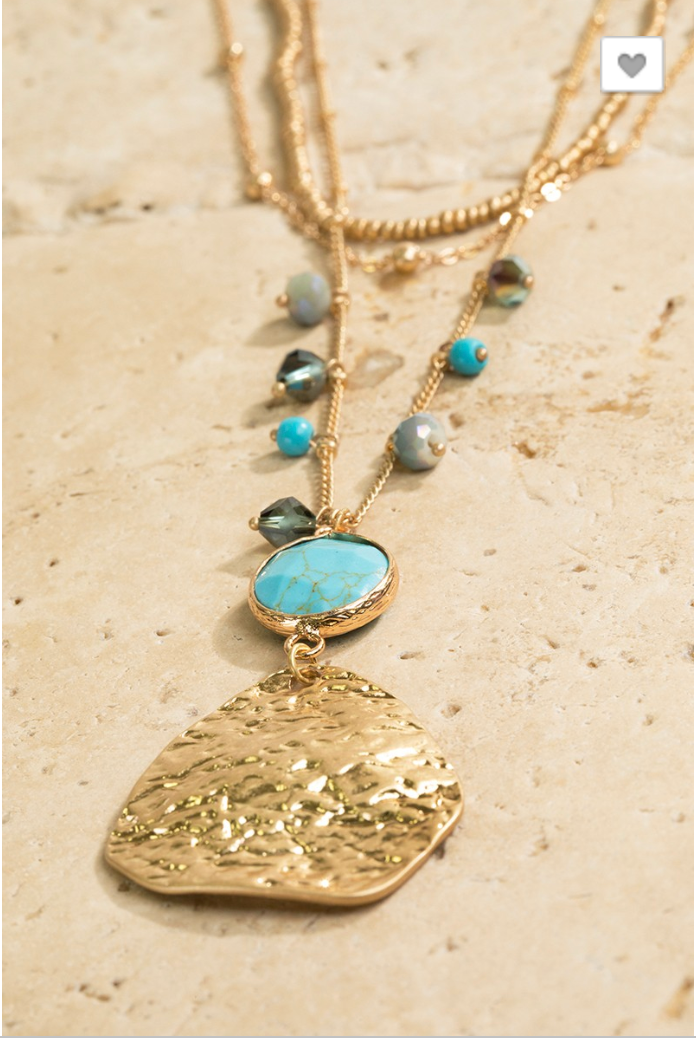 Triple Layer Bead Necklace