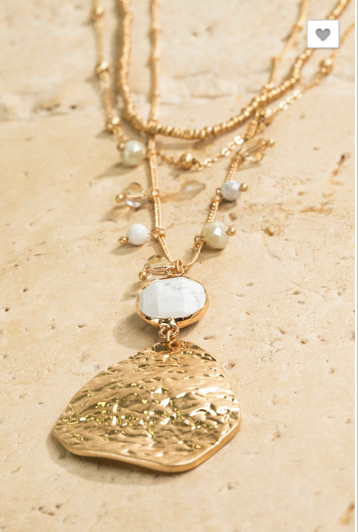 Triple Layer Bead Necklace