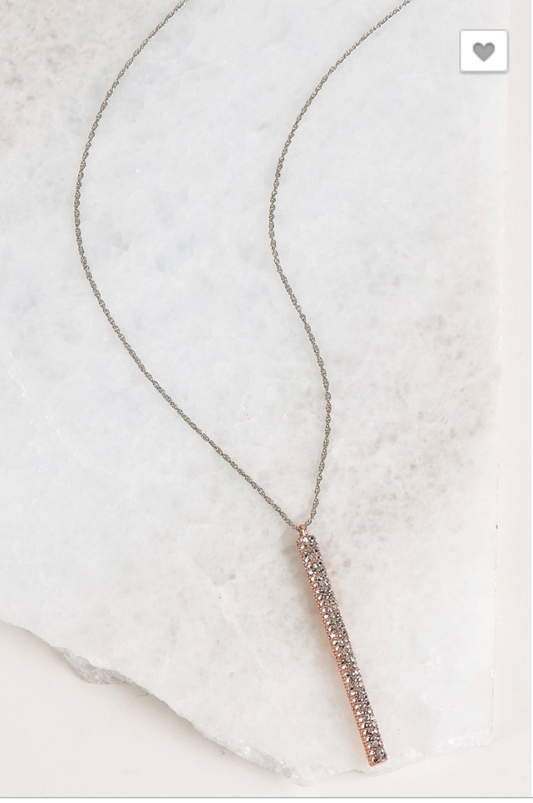 Pave Bar Pendant Necklace