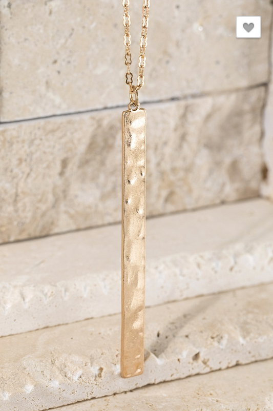 Hammered Bar Necklace