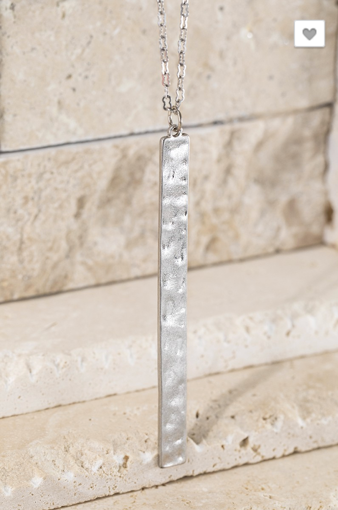Hammered Bar Necklace