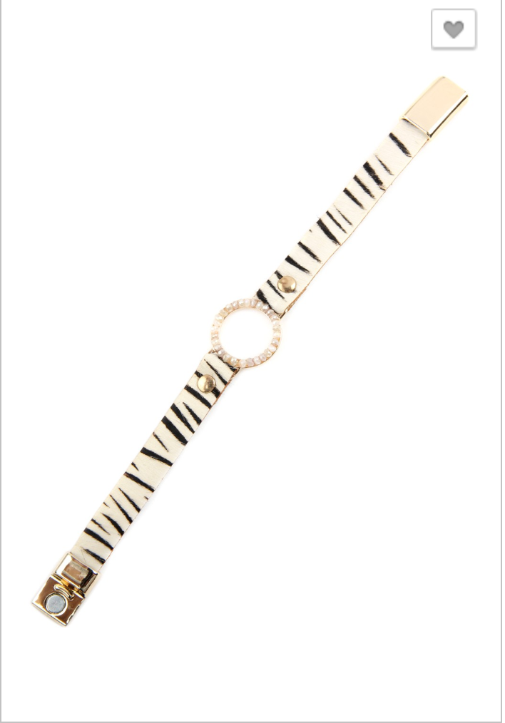 Animal Print Magnetic Closure Bracelet