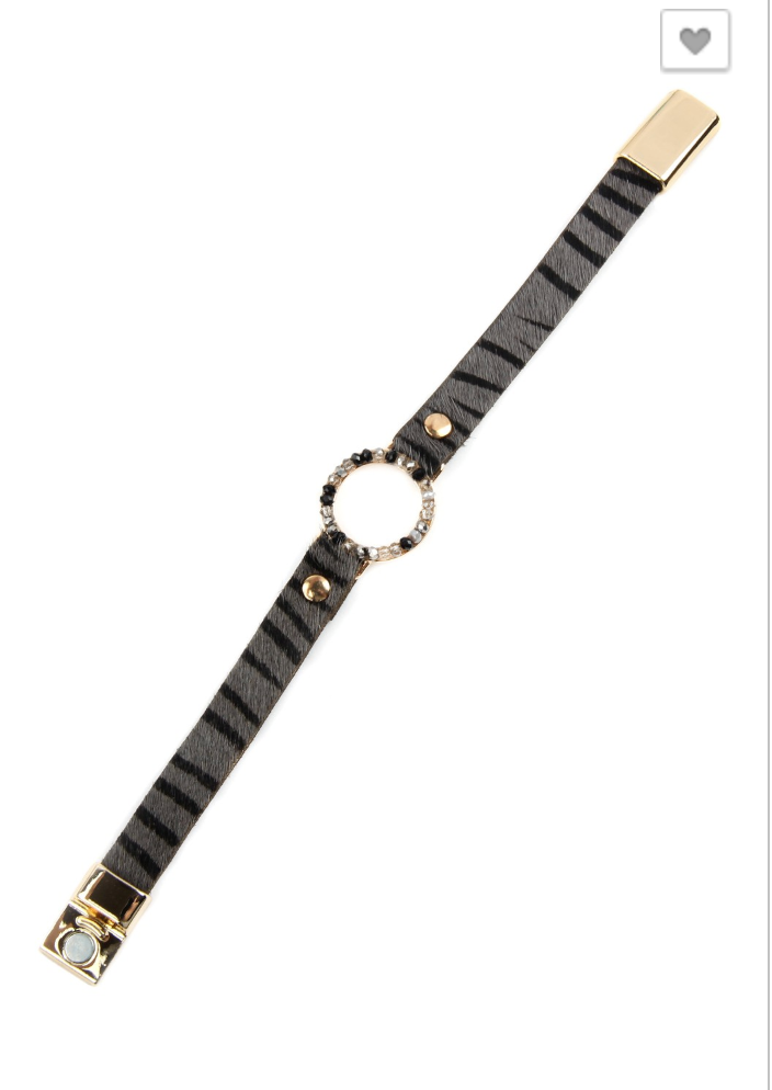 Animal Print Magnetic Closure Bracelet