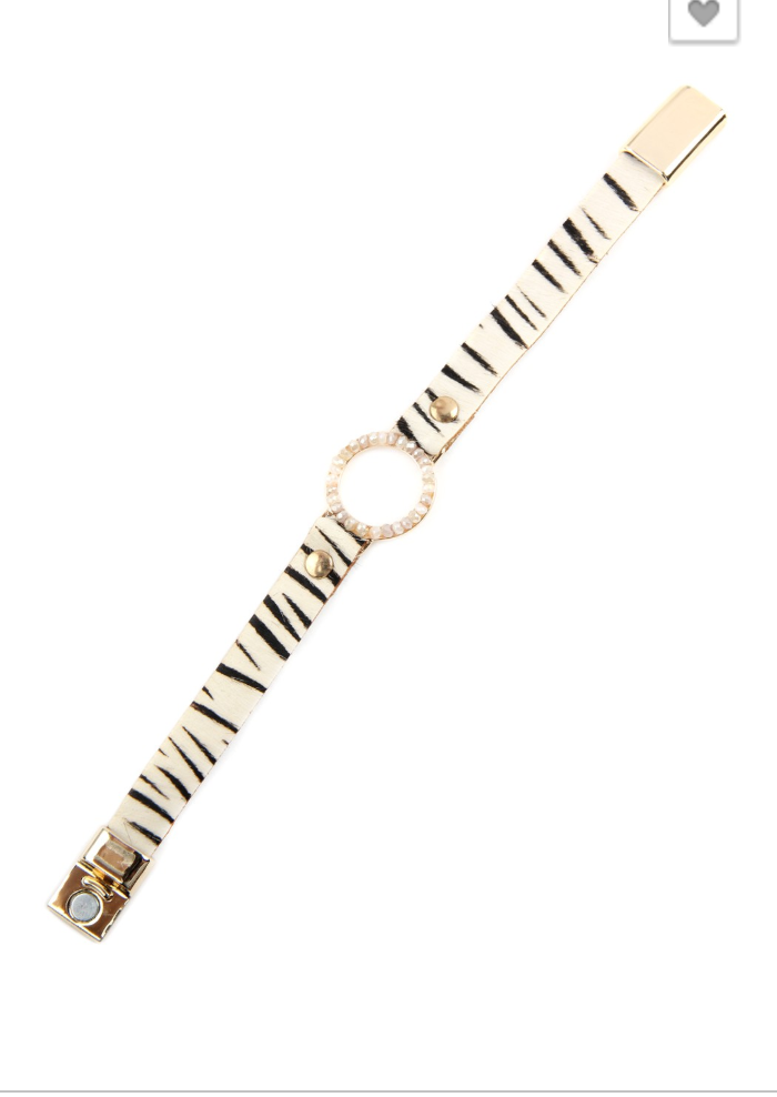Animal Print Magnetic Closure Bracelet