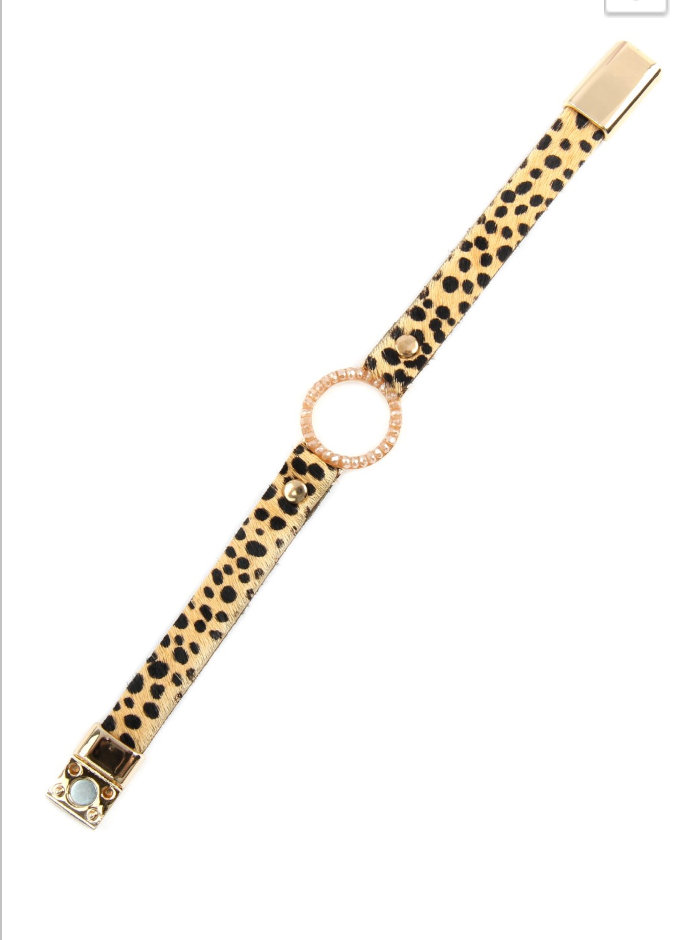 Animal Print Magnetic Closure Bracelet