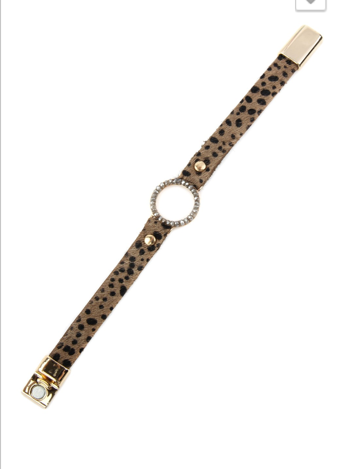 Animal Print Magnetic Closure Bracelet